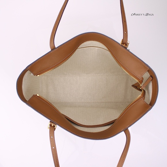 Tory Burch Large Emerson Tote & Continental Wristlet Wallet In Moose Brown - Picture 8 of 13